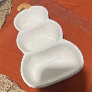White Pumpkin Shaped Ceramic Serving Dish
